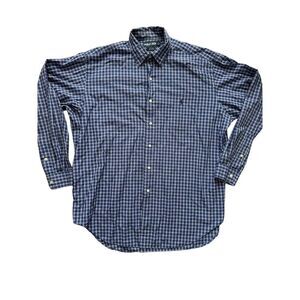 Polo Ralph Lauren Golf Lofting 100% Cotton Men's‎ Plaid Button Down Blue Size L